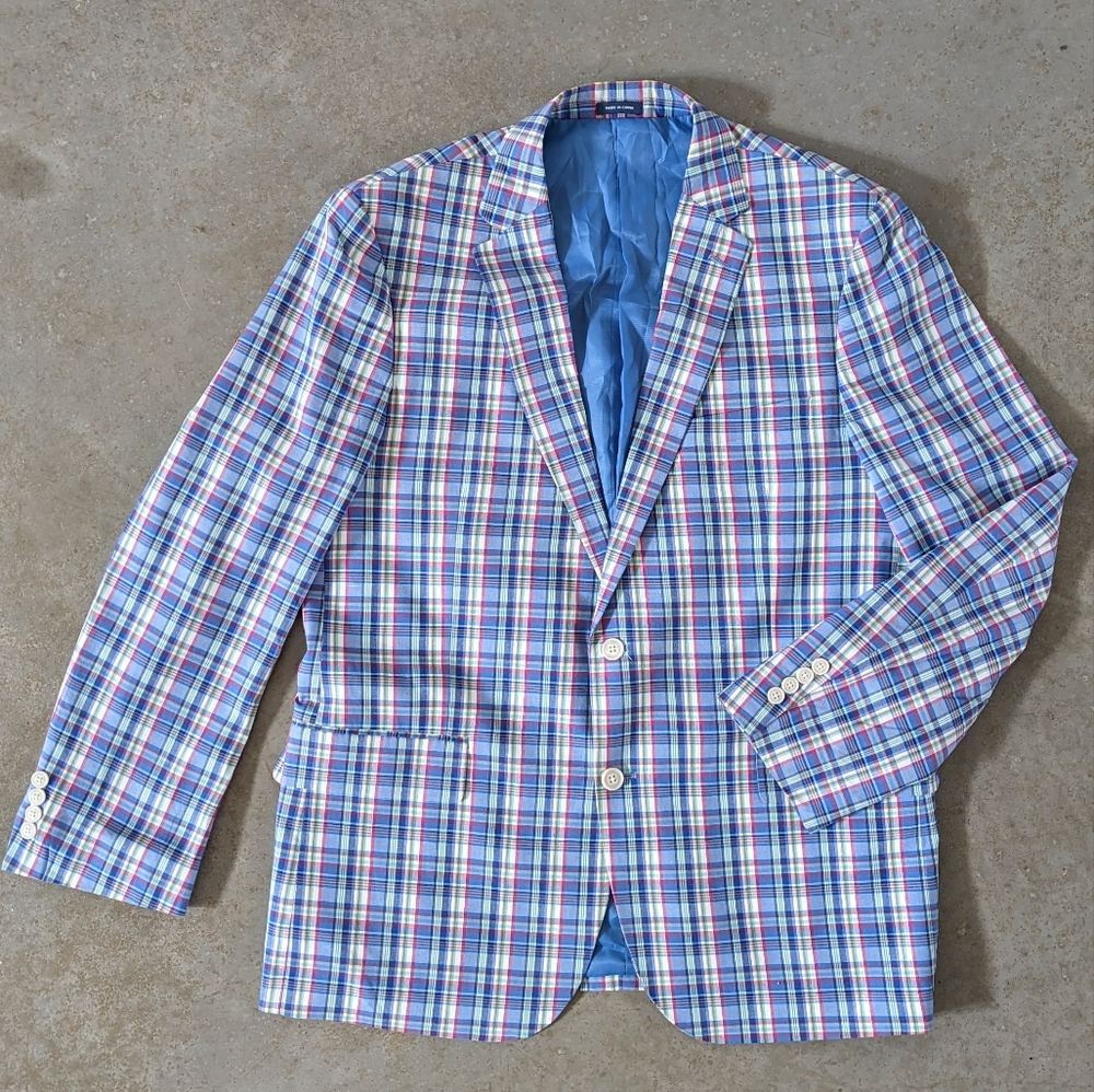 Colorful plaid Stafford Blazer 44R